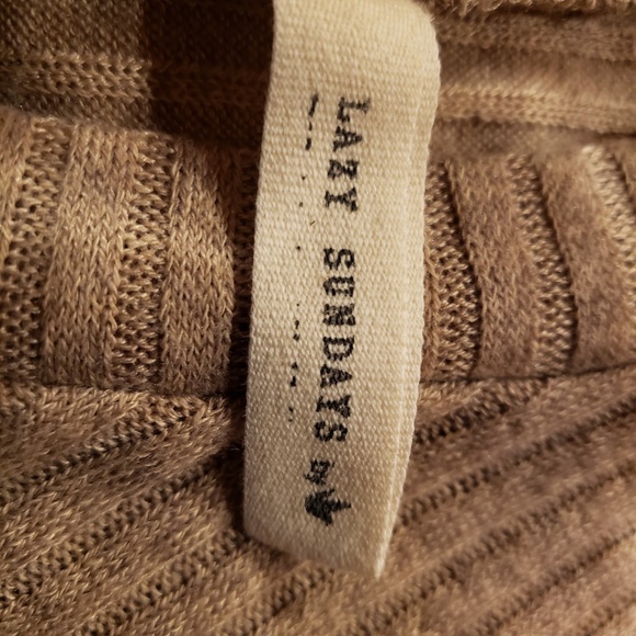Pitaya Lazy Sundays Short Sleeve Sweater Top Brown Tan Small - Picture 9 of 11